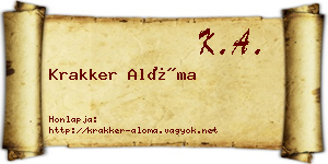 Krakker Alóma névjegykártya